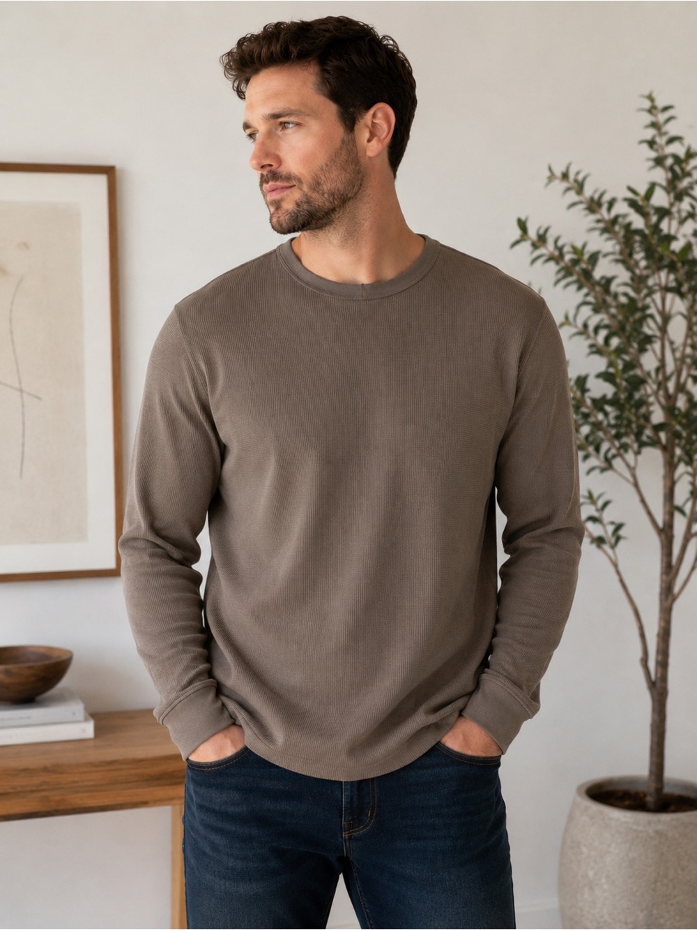 Waffle Knit Mens small NWT